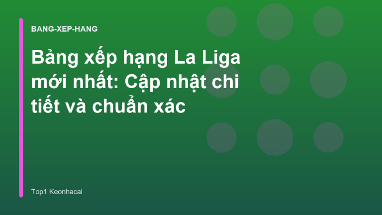 Bảng xếp hạng La Liga mới nhất: Cập nhật chi tiết và chuẩn xác