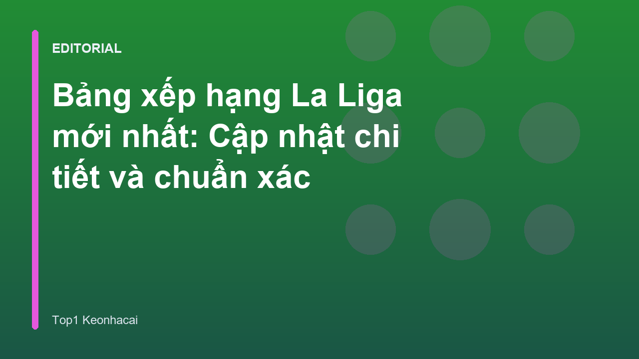 Bảng xếp hạng La Liga mới nhất